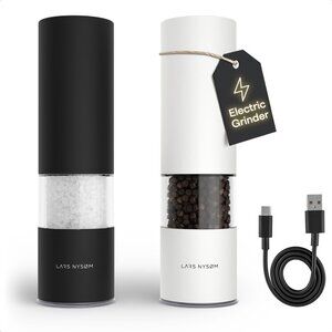 *NEW* 2PCS LARS NYSØM Electric Gravity ABS Rechargeable Salt & Pepper Mill